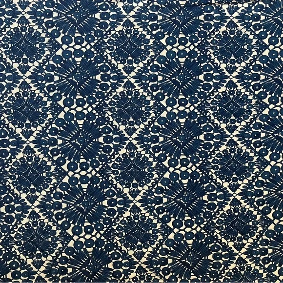 TORY Burch Women's 100% Silk Blue White Geometric Pattern Dress Size Small - Picture 10 of 12